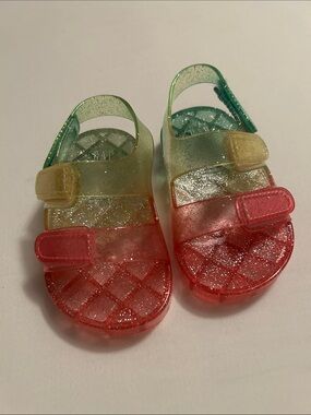 GAP Kids Glitter Jelly Sandals - Green Yellow Pink Red